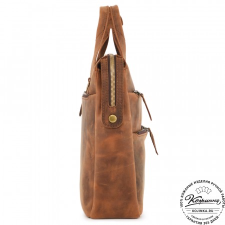  Кожаная деловая сумка "Марк" (коричневый крейзи) 